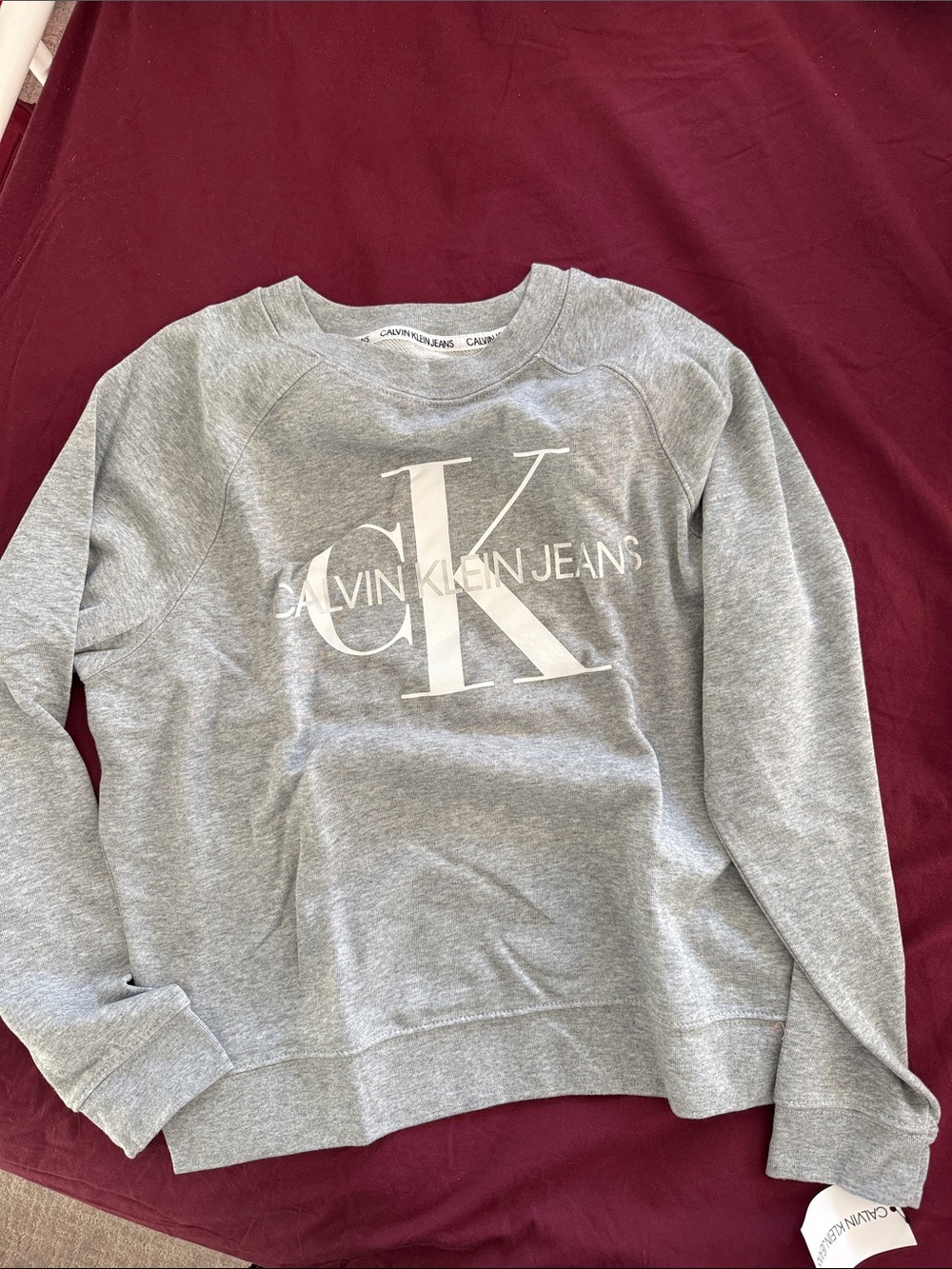Calvin Klein Jeans Light Gray Logo Crewneck Sweatshirt